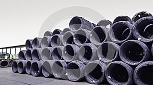 Pile of high carbon wire rod, Steel wire rods for construction business