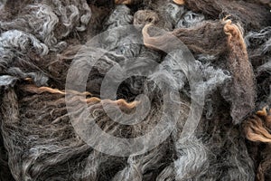 Pile of high quality gray merino wool