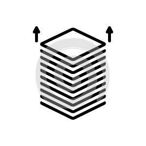Black line icon for Pile, heap and agglomeration photo