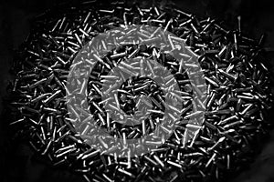 Pile of iron nails for background