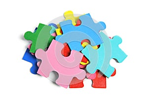 Pile of Jigsaw Puzzle Pieces photo