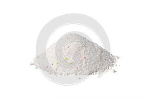 Pile of laundry detergent powder or washing soap powder