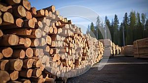 Pile of Logs Sitting Neatly Together in a Sturdy Stack
