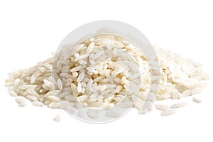 Pile of long grain white rice.