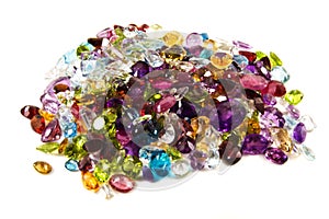Pile of loose gemstones