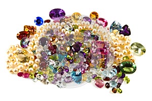 Pile of loose gemstones