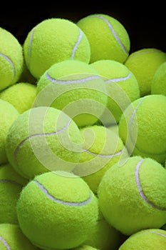 Pile of loose tennis balls