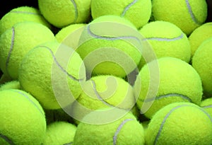 Pile of loose tennis balls