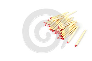pile of matches on white
