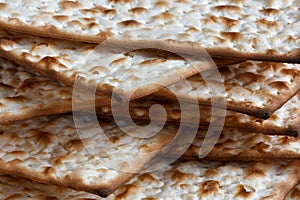 Pile of matzo for background