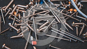 Pile Metal Nails Screws Bolts