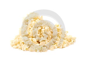 Pile of minced garlic isolated