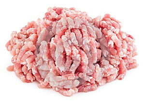 Pile of minced meat isolated