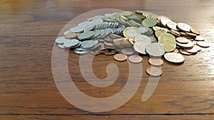 Pile of mixed coins