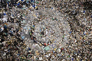 Pile of mixed waste at the dumpsite storage