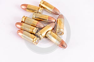 Pile of 9mm FMJ bullets