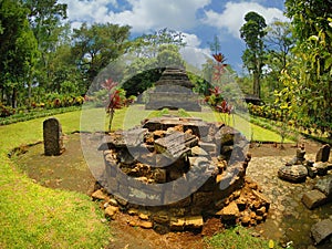Pile of monument stone beside Sumberawan Temple