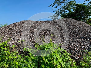 Pile mound of gravel. Ready to use for construction