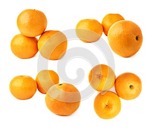 Pile of multiple fresh juicy grapefruits, isolated over the white background