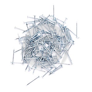 Pile of nails isolated over white background