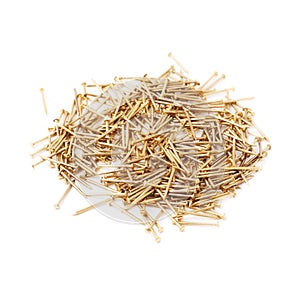 Pile of nails isolated over white background