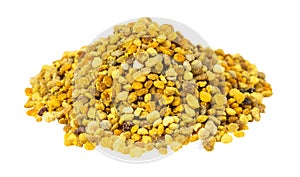 Pile of natural bee pollen isolated on white