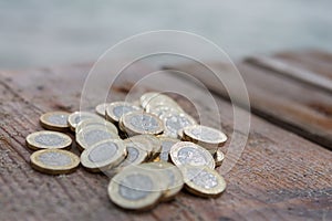 Pile of New British Pound Coins