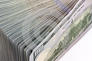 Pile of a new design US dollar bills background