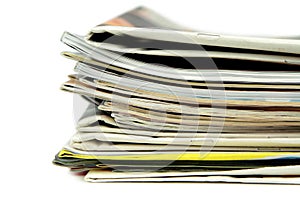 Pile of newspapers and magazine