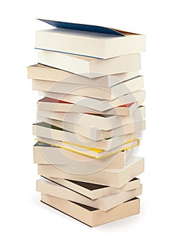 Pile of novel books - clipping path