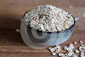 Pile of nutritious rolled oats