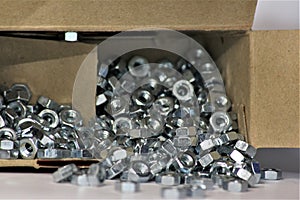 Pile of Nuts fallen out of the Box lying on the Ground