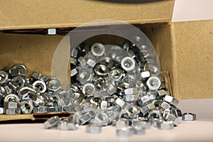 Pile of Nuts fallen out of the Box lying on the Ground