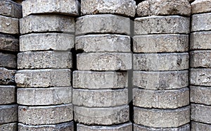 Pile of old bricks for pavement