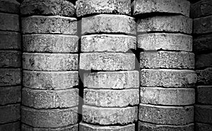 Pile of old bricks for pavement
