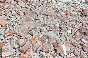 Pile of old broken bricks