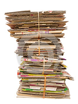 Pile of old cardboard boxes for recycling