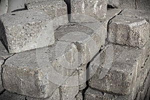 Pile of old concrete bricks