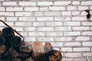 Pile of old firewood