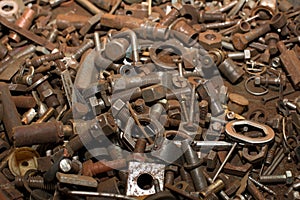 Pile of old rusty hardware