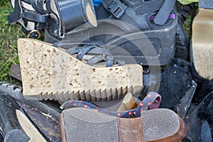 Pile of old shoes