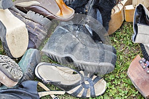 Pile of old shoes