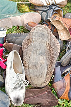 Pile of old shoes