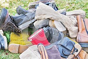 Pile of old shoes