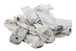 Pile of old socks with holes