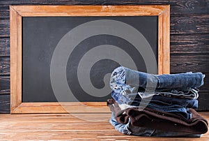 Pile of old things on wood desk