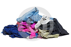 Pile of old, used clothes