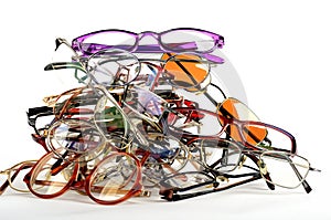 Pile of used spectacles photo