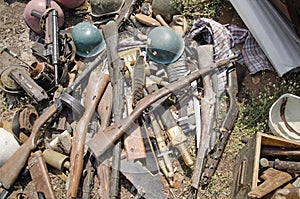 Pile of old weapons