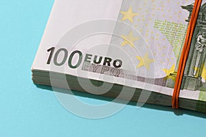 Pile of one hundred euro banknotes